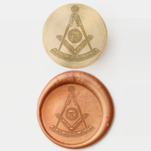 Past Master Freemason Masonic Lodge Symbol Compass Wax Seal Stamp