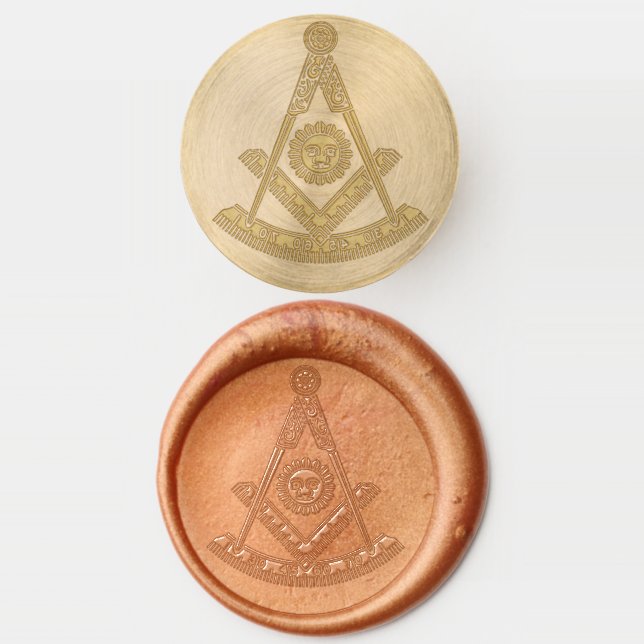 Past Master Freemason Masonic Lodge Symbol Compass Wax Seal Stamp (Stamped)