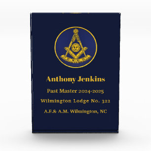 Past Master Freemason Master Mason Lodge Masonry Acrylic Award