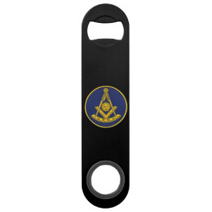 Past Master Freemason Square and Compass Masonic Bar Key