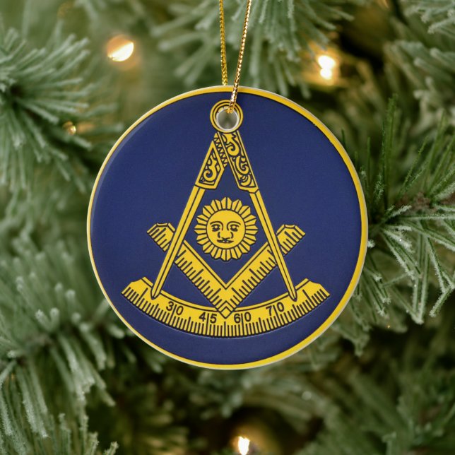 Past Master Freemason Square and Compass Masonic  Ceramic Ornament (Tree)