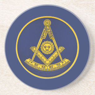 Past Master Freemason Square and Compass Masonic Coaster