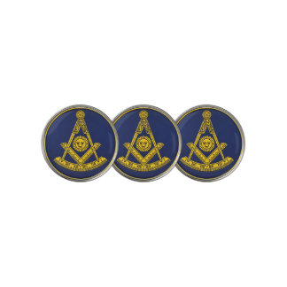 Past Master Freemason Square and Compass Masonic Golf Ball Marker