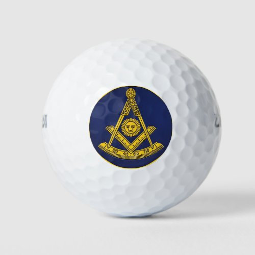 Past Master Freemason Square and Compass Masonic  Golf Balls