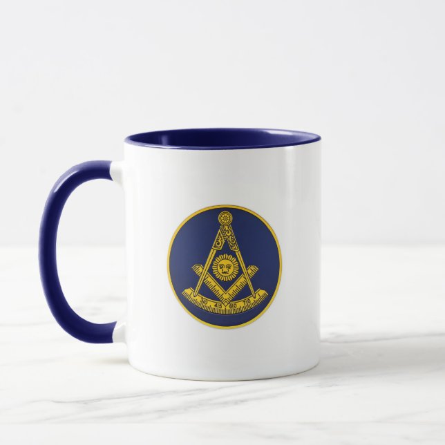 Past Master Freemason Square and Compass Masonic  Mug (Left)