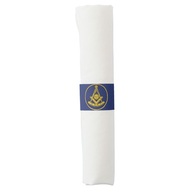 Past Master Freemason Square and Compass Masonic  Napkin Bands (Front)