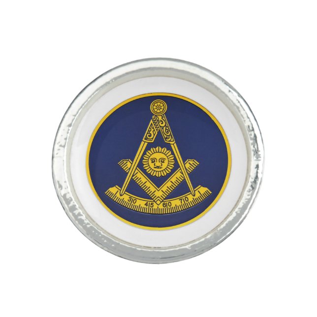Past Master Freemason Square and Compass Masonic  Ring (Front)