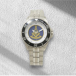 Past Master Freemason Square and Compass Masonic W Watch<br><div class="desc">Worshipful master,  Freemason,  Past Master with square and compass,  charity,  Masonic symbol watch.</div>