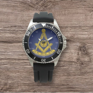 Past Master Freemason Square and Compass Masonic Watch
