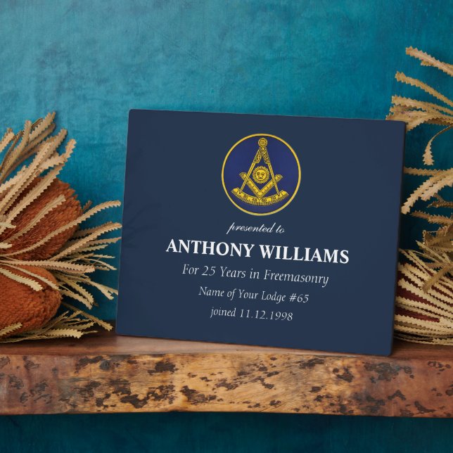 Past Master Freemasonry Freemason Masonic Plaque (Side)