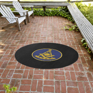 Past Master Masonic Freemasons Square Compass Outdoor Rug