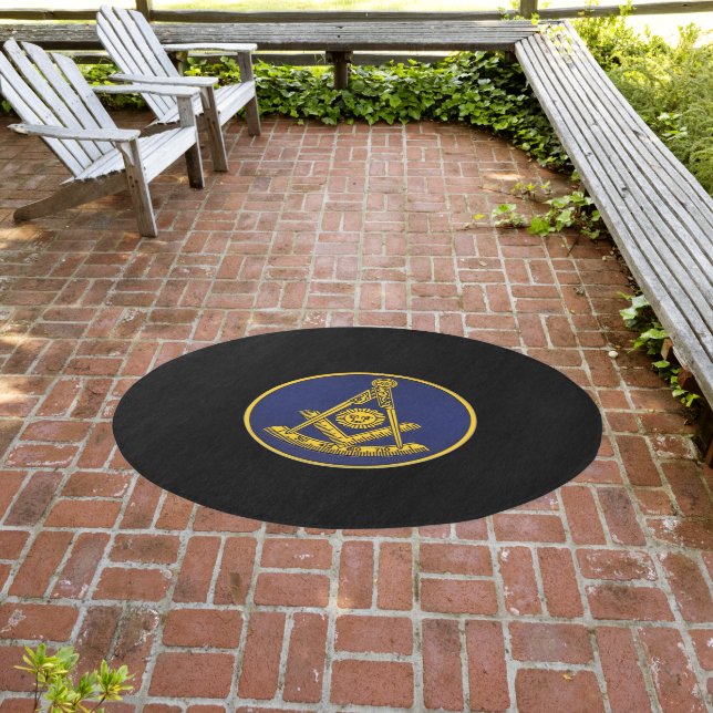 Past Master Masonic Freemasons Square Compass Outdoor Rug (Insitu (Outdoor 3))