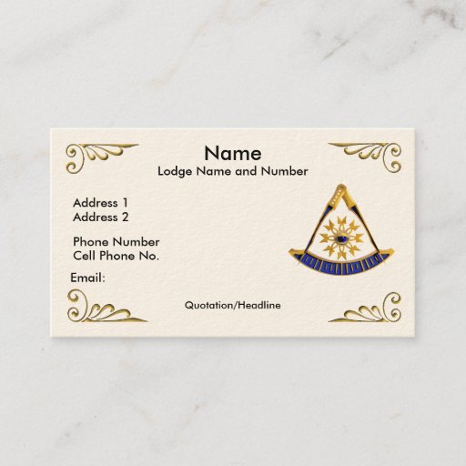 Customizable Past Master Profile/Business Card