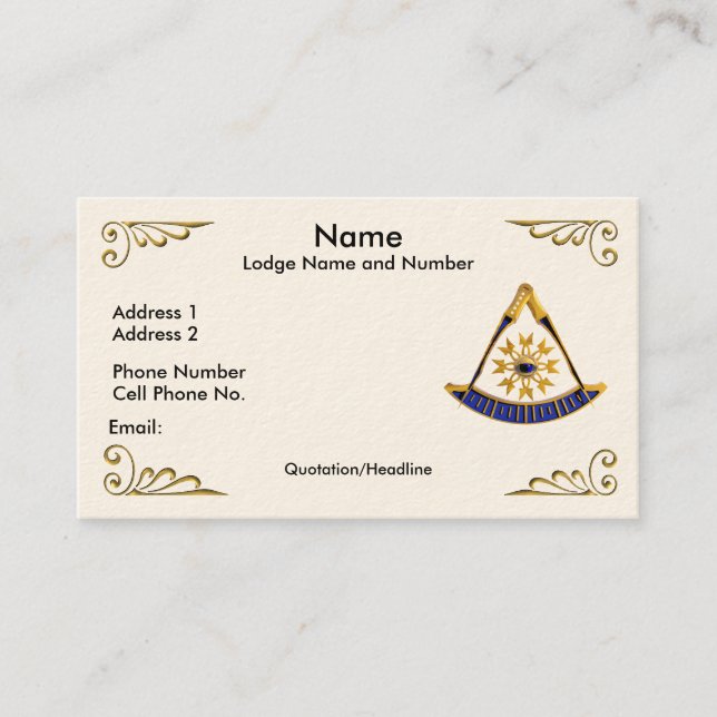 Past Master Profile/Business Card (Front)