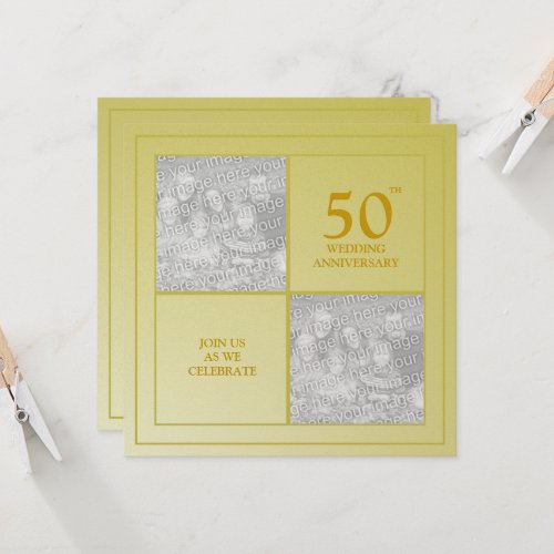 Past  Present Photo Golden Anniversary Invitation