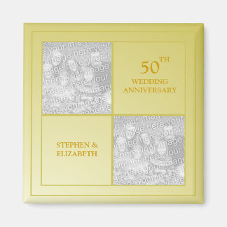 Past & Present Photo Golden Anniversary Magnet