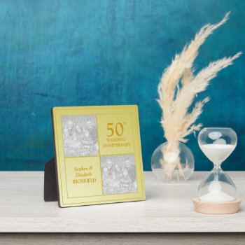 Past & Present Photo Golden Anniversary Plaque by morning6 at Zazzle