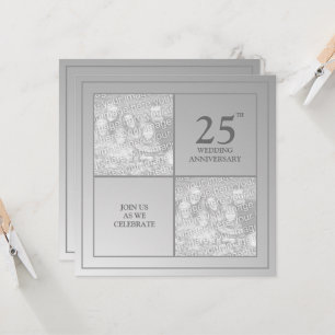 Past & Present Photo Silver Anniversary Invitation