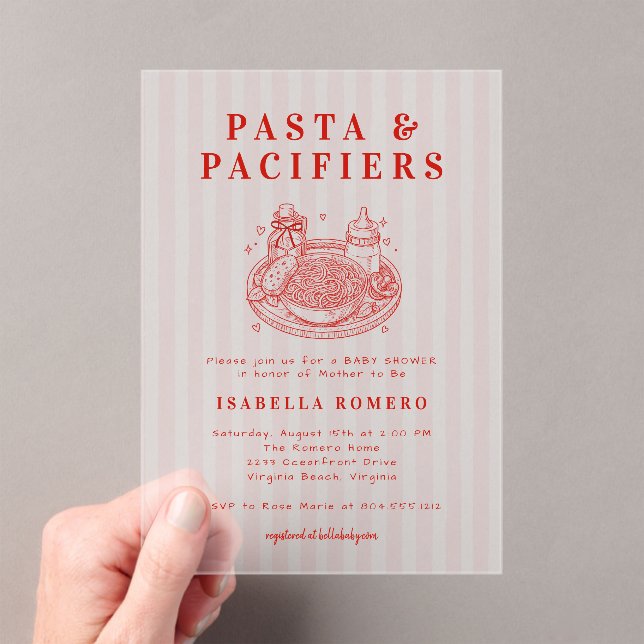 Pasta and Pacifiers Baby Shower Invitation  (Insitu (Handheld))