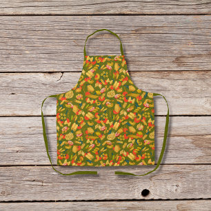 Pasta and vegetables olive green apron