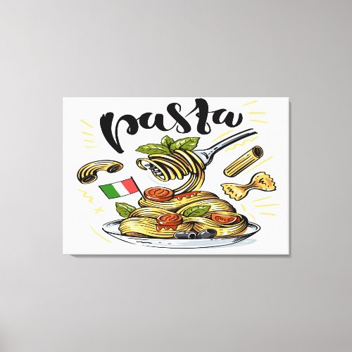 Pasta And Wine Canvas Print