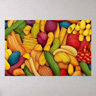 Pasta art background SMALL Poster