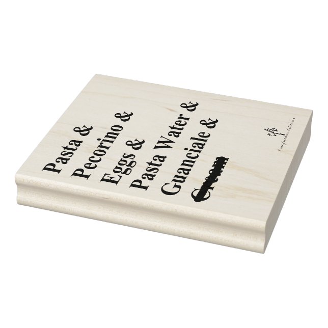 Pasta Carbonara Ingredients Rubber Stamp (Stamp)