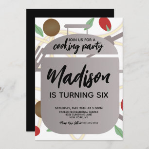 Pasta Cooking Birthday Party Invitation
