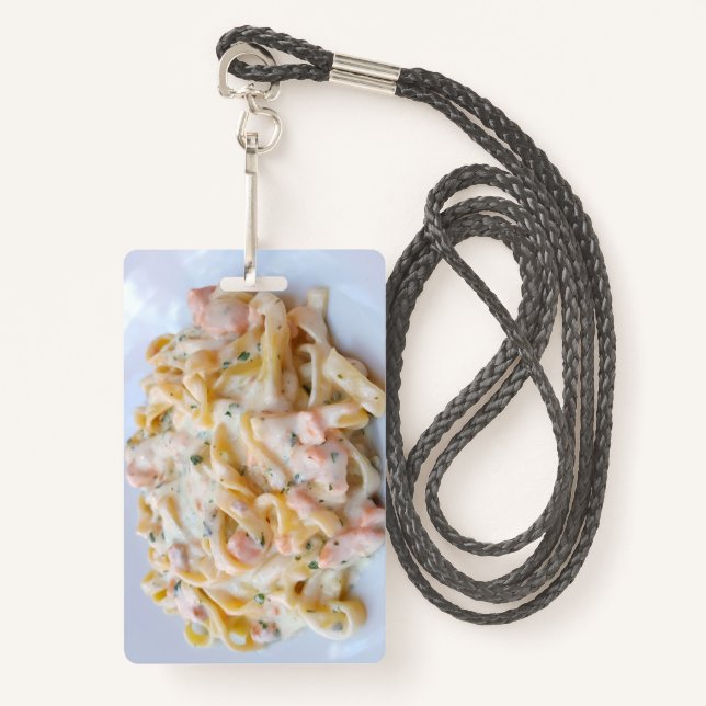 Pasta Custom Food Photo Badge (Front with Lanyard)