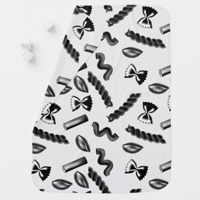 Pasta Diversity Gray Food Italy Lover Foodie Baby Blanket (In Situ)