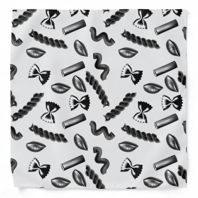 Pasta Diversity Gray Food Italy Lover Foodie Bandana (Front)