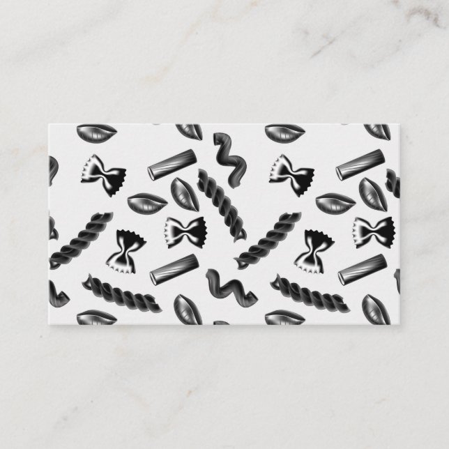 Pasta Diversity Gray Food Italy Lover Foodie Business Card (Front)