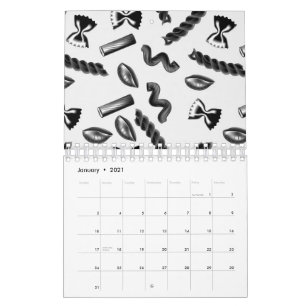 Pasta Diversity Gray Food Italy Lover Foodie Calendar