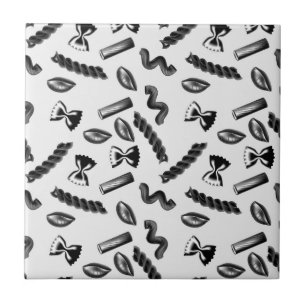 Pasta Diversity Gray Food Italy Lover Foodie Ceramic Tile