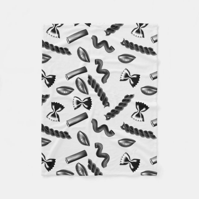 Pasta Diversity Gray Food Italy Lover Foodie Fleece Blanket (Front)