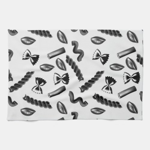 Pasta Diversity Gray Food Italy Lover Foodie Kitchen Towel