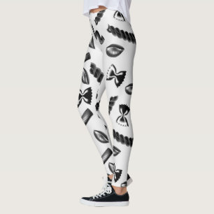 Pasta Diversity Gray Food Italy Lover Foodie Leggings