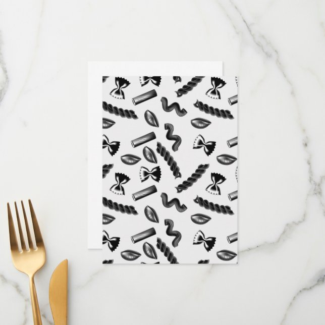 Pasta Diversity Gray Food Italy Lover Foodie Menu (Front/Back In Situ)