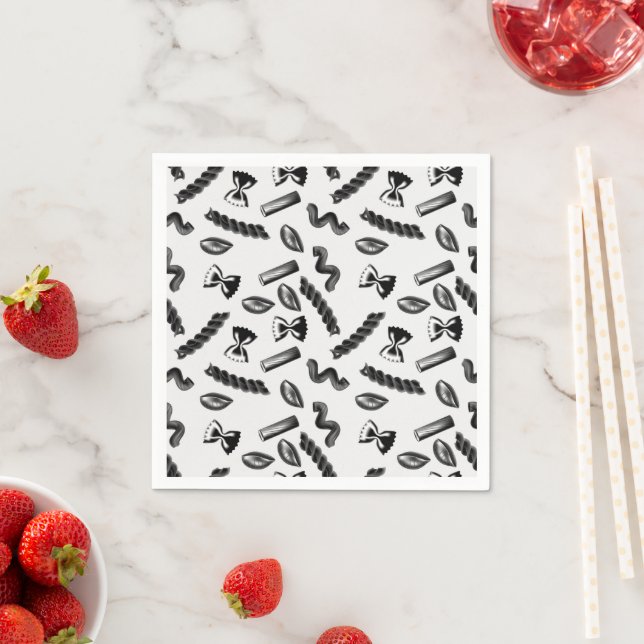 Pasta Diversity Gray Food Italy Lover Foodie Napkins (Insitu)