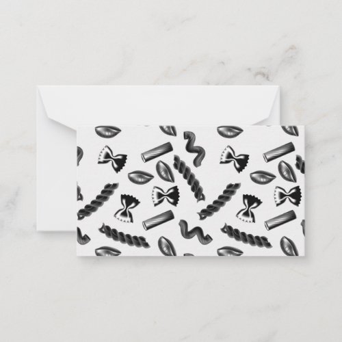 Pasta Diversity Gray Food Italy Lover Foodie Note Card