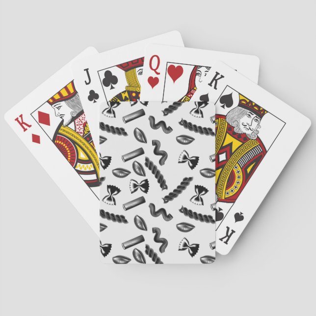 Pasta Diversity Gray Food Italy Lover Foodie Poker Cards (Back)
