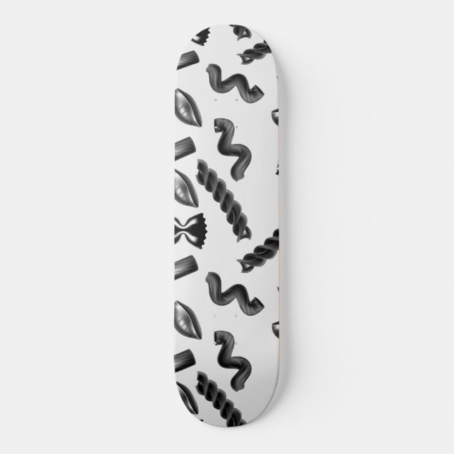 Pasta Diversity Gray Food Italy Lover Foodie Skateboard (Front)