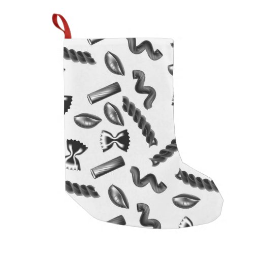 Pasta Diversity Gray Food Italy Lover Foodie Small Christmas Stocking