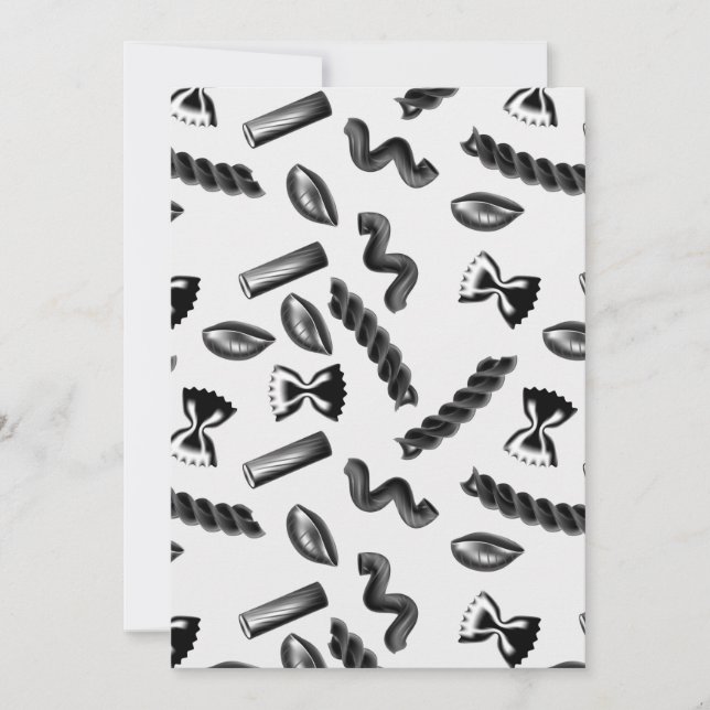 Pasta Diversity Gray Food Italy Lover Foodie Thank You Card (Front)