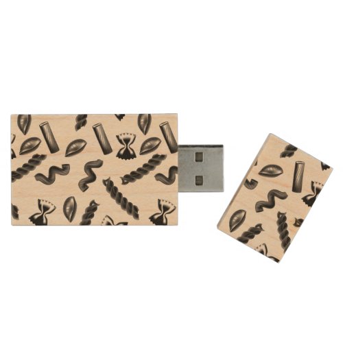 Pasta Diversity Gray Food Italy Lover Foodie Wood Flash Drive