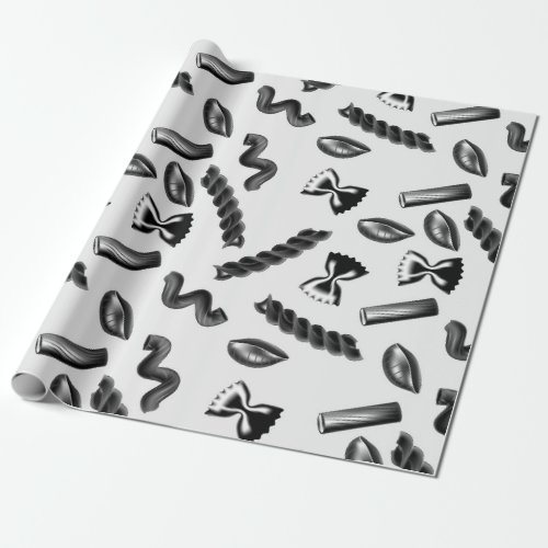 Pasta Diversity Gray Food Italy Lover Foodie Wrapping Paper