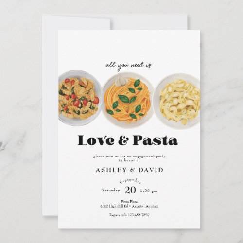 Pasta  Engagement Party Invitations