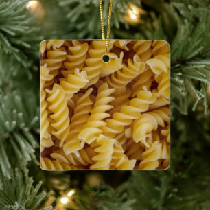 Pasta Fusilli Noodles Ceramic Ornament