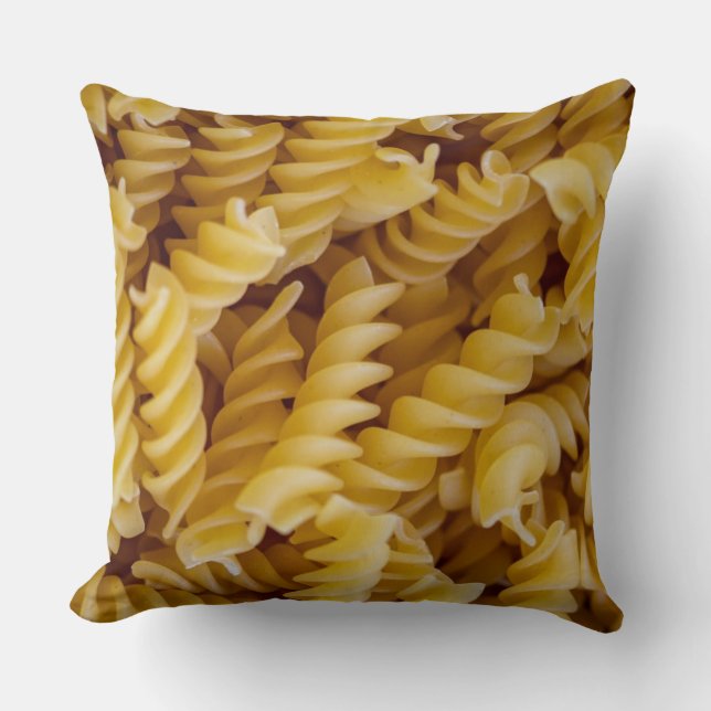 Pasta Fusilli Noodles Throw Pillow (Front)