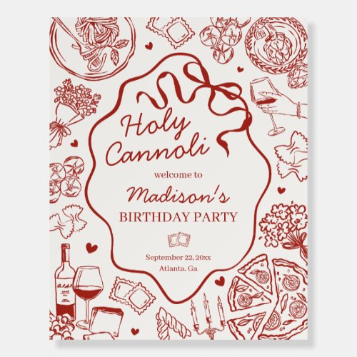 Pasta Holy Cannoli Italian Birthday Party Welcome